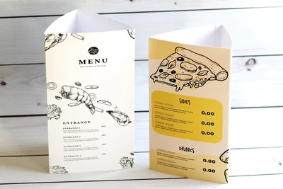 Druk menu 3D, menu stojące.